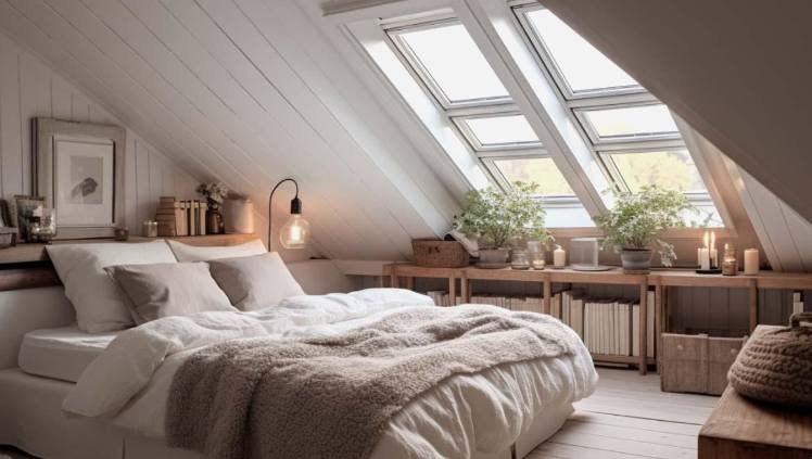 1. Create a Cozy Attic Bedroom