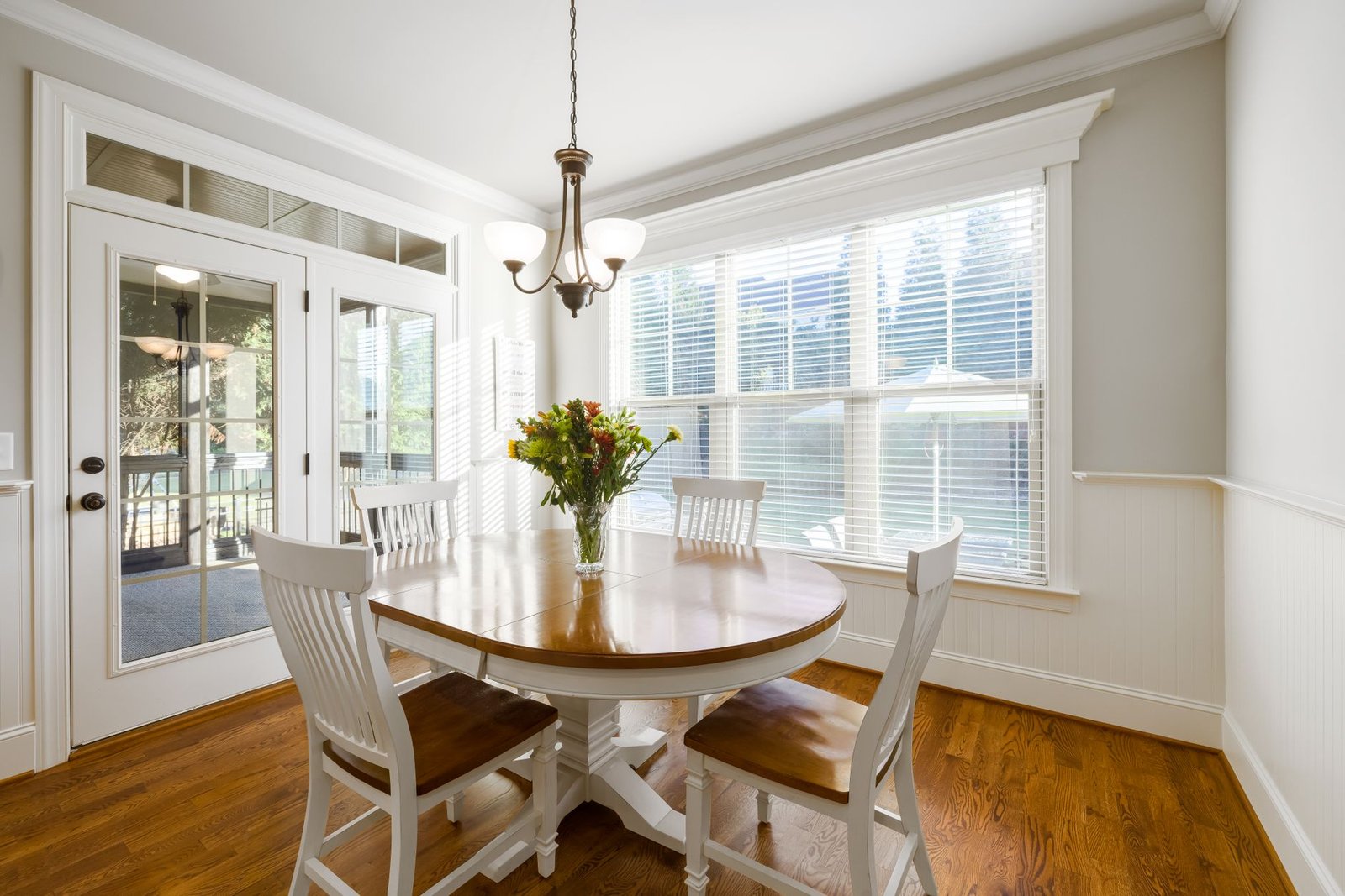 white and brown wooden dining table