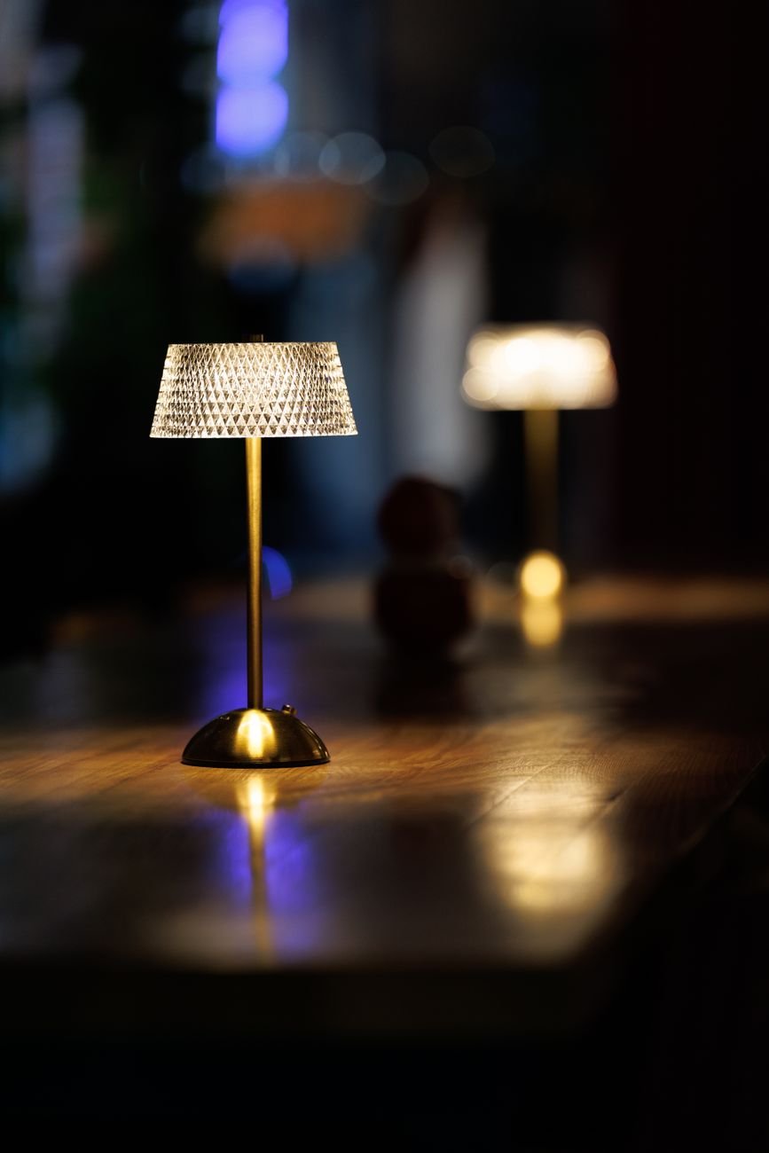 elegant table lamp in a dimly lit setting